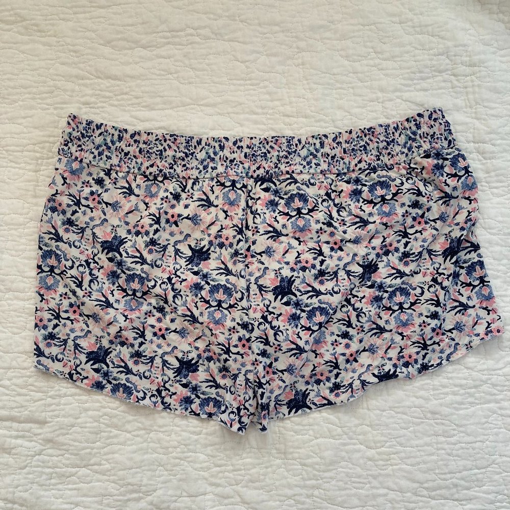 ATHLETA Tulip Wrap Front Swim Shorts with Built-in Bikini Briefs Navy White Pink - Picture 4 of 7